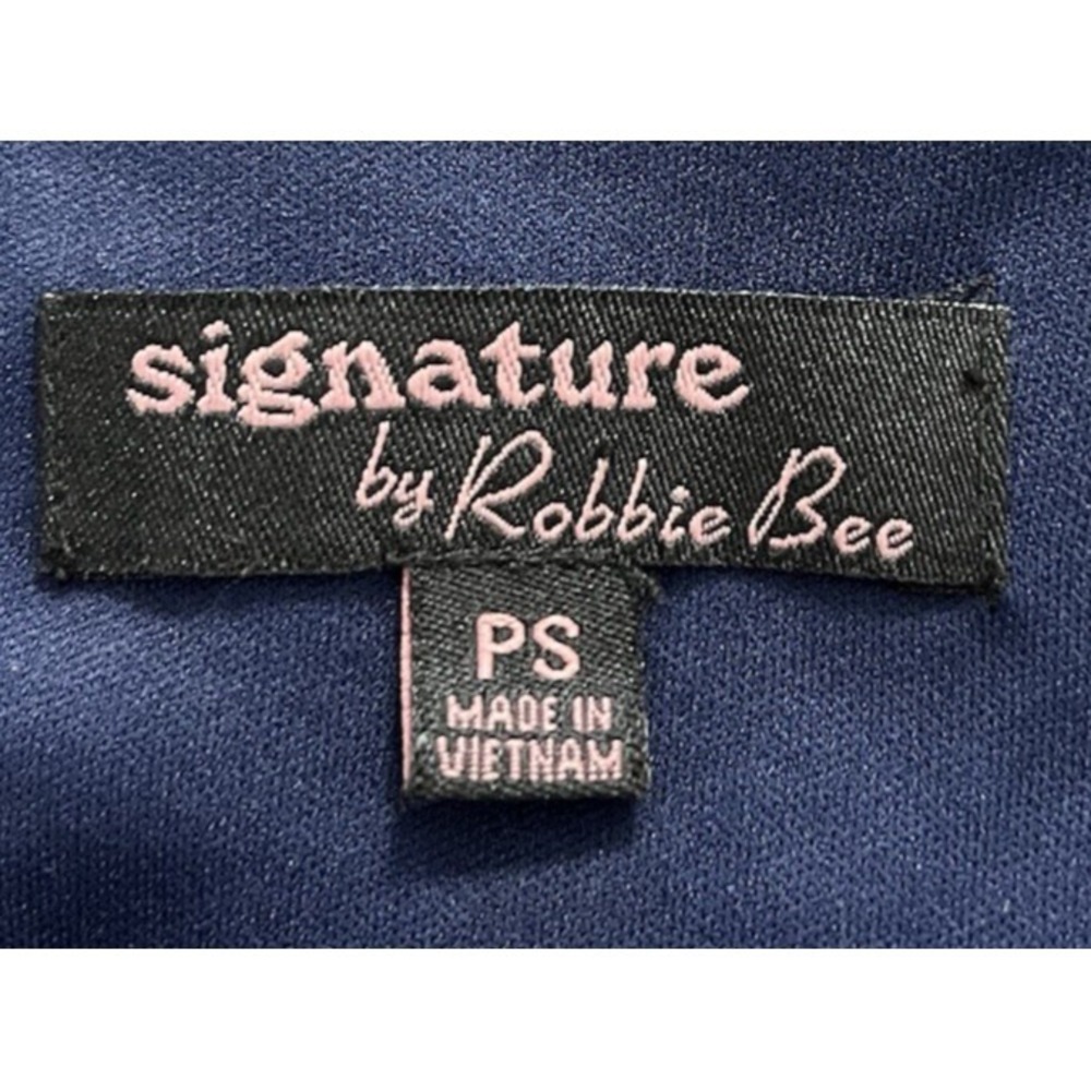 Signature Robbie Bee Petite Small Mini Dress 70's 80's Puff Sleeve Aztec Brown - Picture 5 of 10